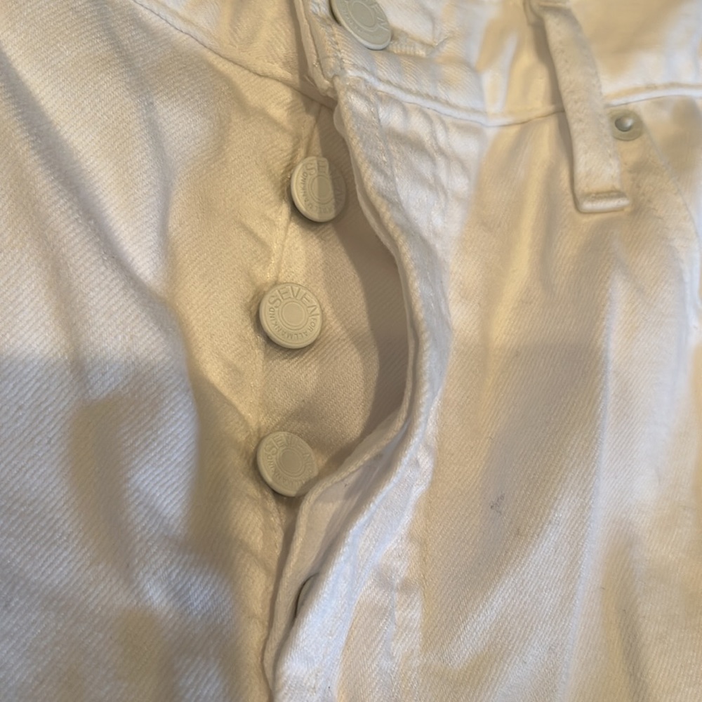 NWT 7 FAM high waist Monroe white shorts cut off denim - Picture 11 of 15
